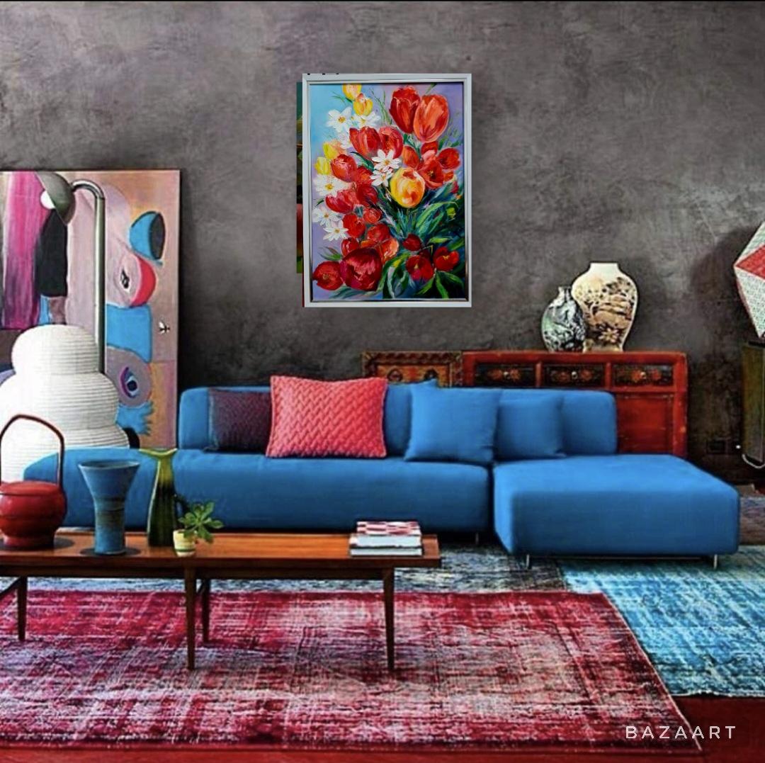 Los cuadros están dibujados con óleo sobre lienzo con bastidor.
El marco baguette para este cuadro está seleccionado de la colección baguette de 2024. Será un regalo para el comprador.
Felices y prósperas vacaciones para ti. Narcisos y tulipanes en