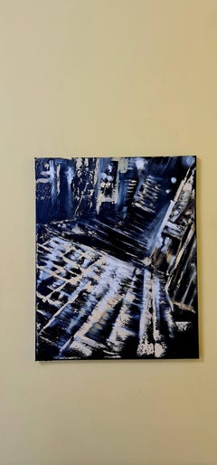 "A night in the city. Rain in Istanbul" abstract landscape of the Volskya Lilya.