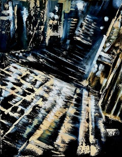"Una noche en la ciudad. Paisaje abstracto "Lluvia en Estambul" del Volskya Lilya.