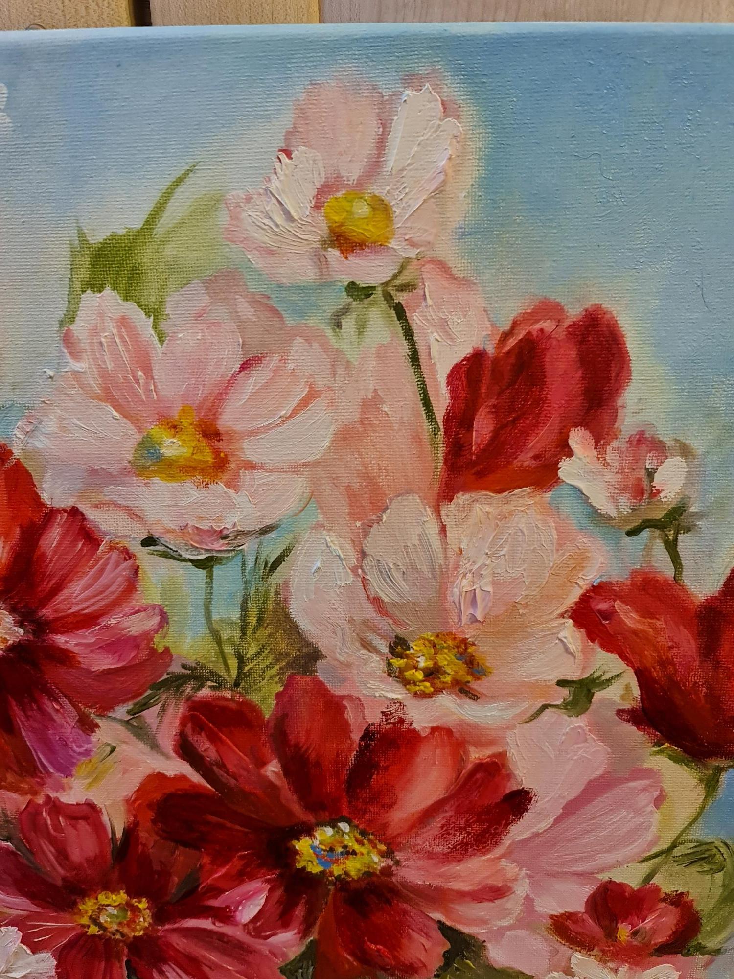 Magnifiques fleurs de printemps de mon jardin Peinture à l'huile originale de Lilya Volskaya en vente 1
