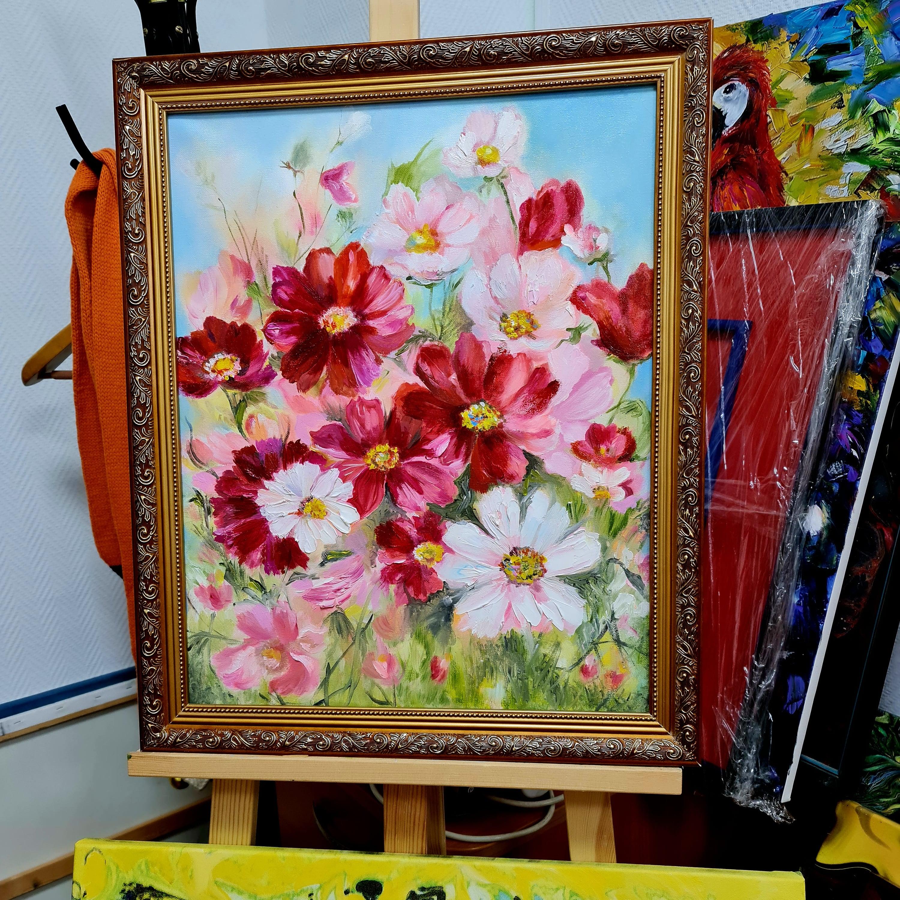 Hermosas flores de primavera de mi jardín. Pintura al óleo original de Lilya Volskaya 3