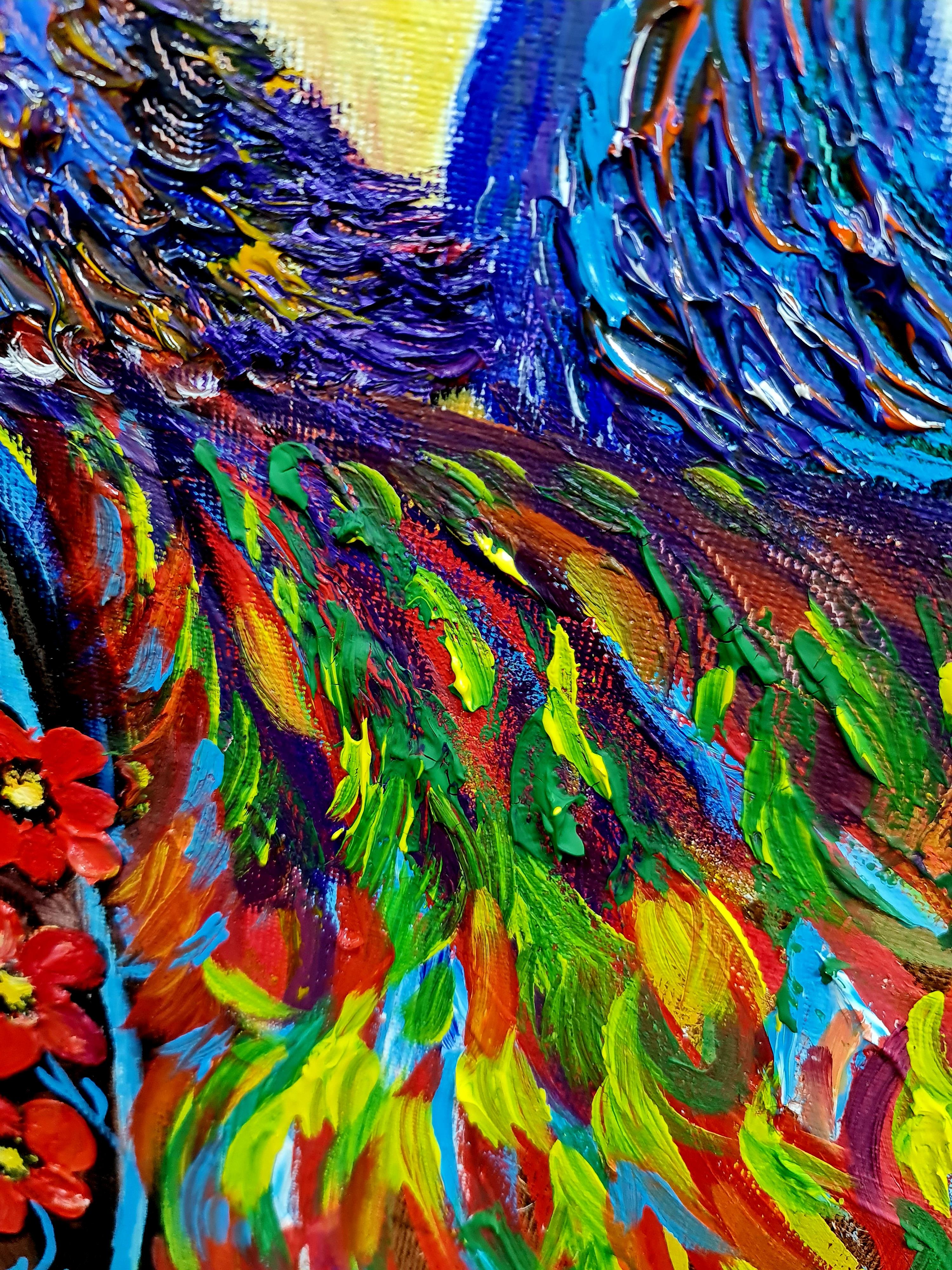 Oiseaux heureux ensemble » du paysage de la Lilya du Volskay en vente 2