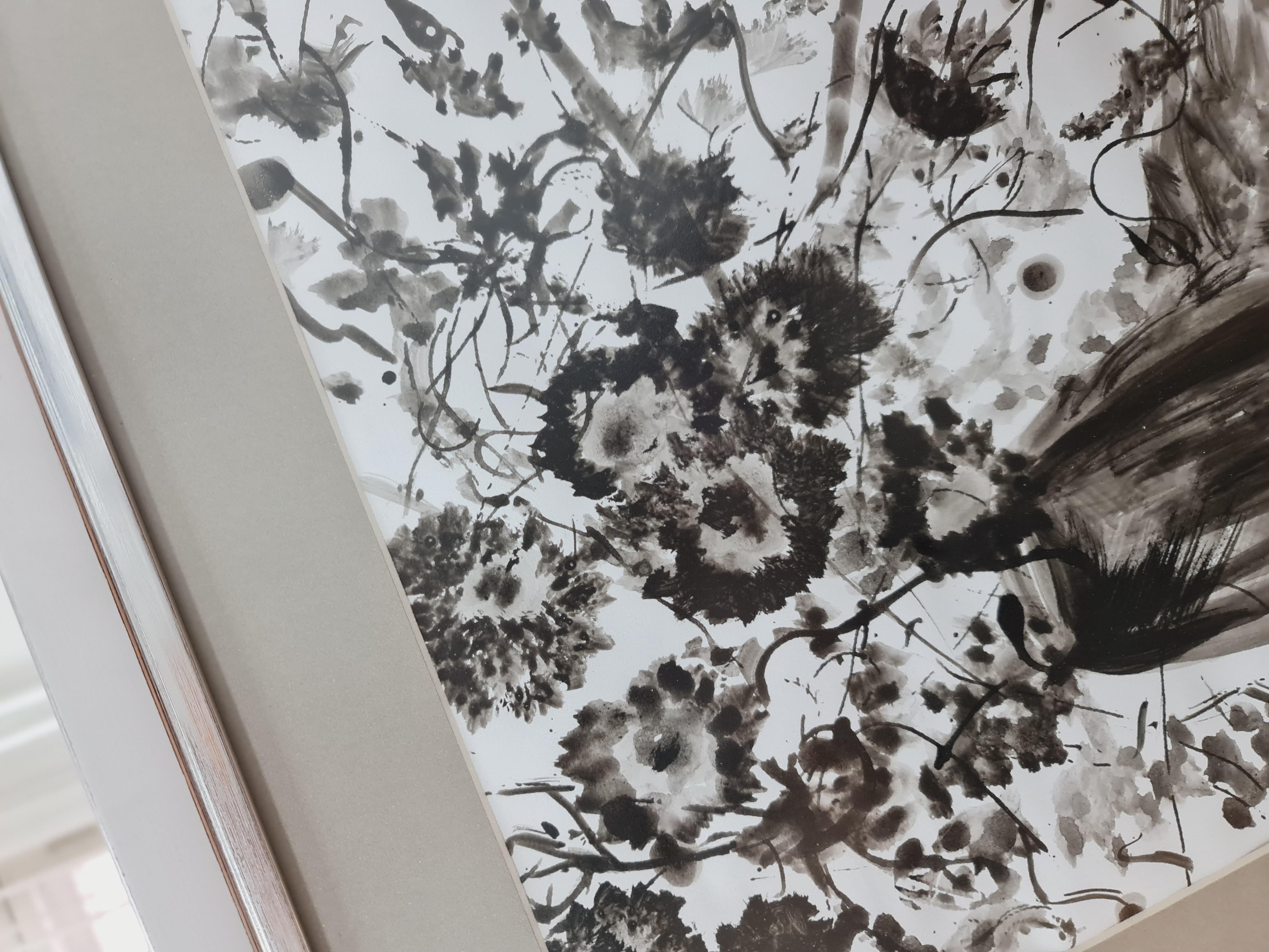 Paysage intérieur « Life Black and White » de Volskaya Liliya - Gris Figurative Painting par Lilya Volskaya