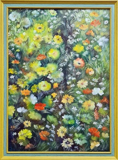 « Fleurs brillantes sur les champs », peinture à l'huile originale de Lilya Volskaya