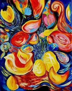 "Аbstraction.My happy kitchen " Pintura al óleo original de Lilya Volskaya