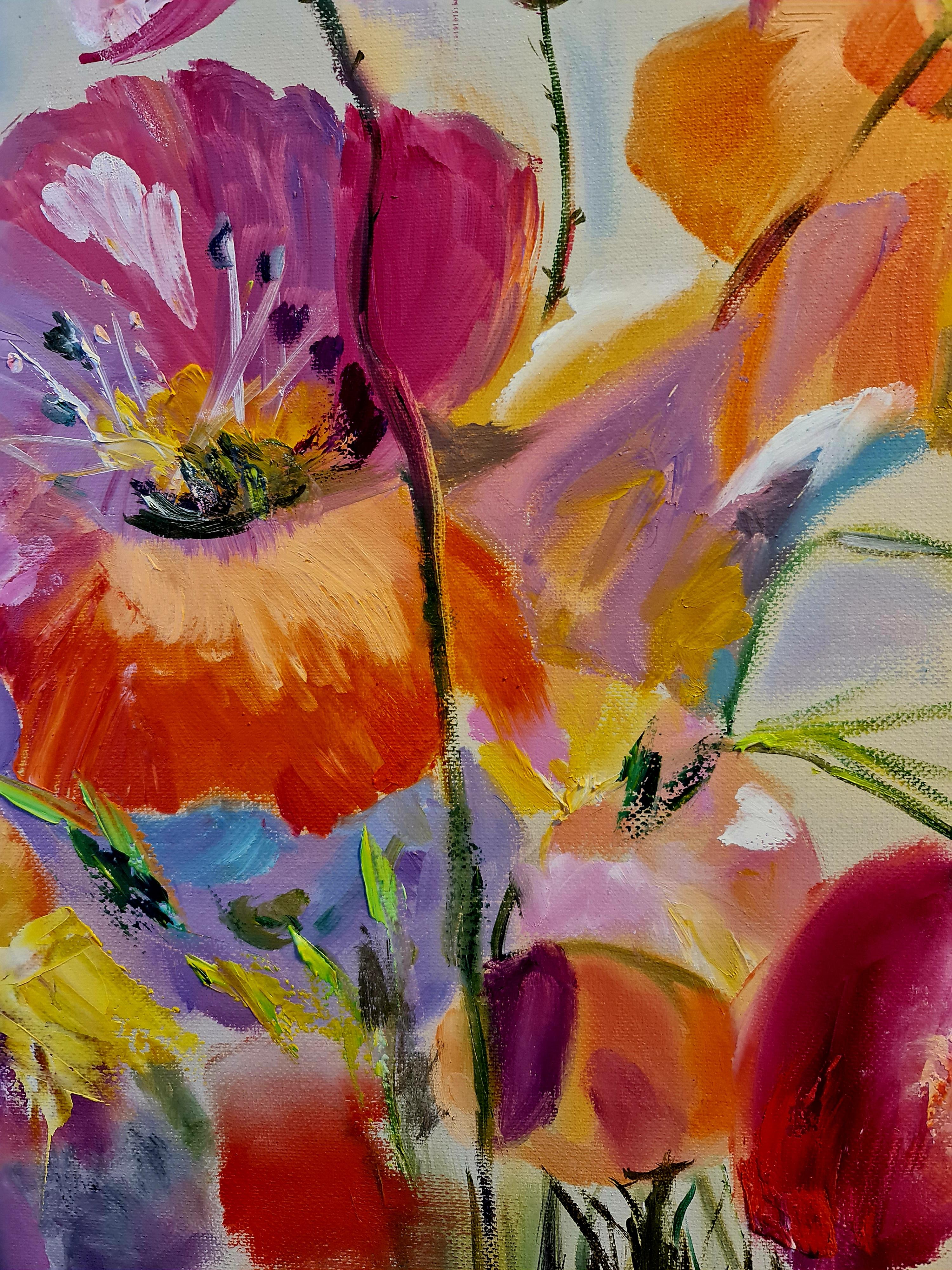 „Farbdestillation“. abstraktes Blumenstillleben der Volsky-Lilie. im Angebot 1