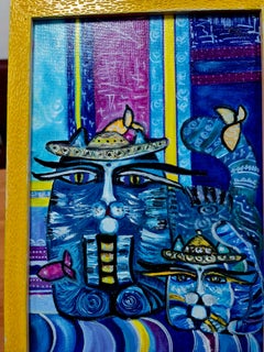 Companion Cats Zen animalism oil painting of the Volskya Lily.