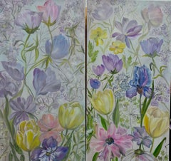 Delicate wildflowers"diptych, landscape by Volskaya Liliya.