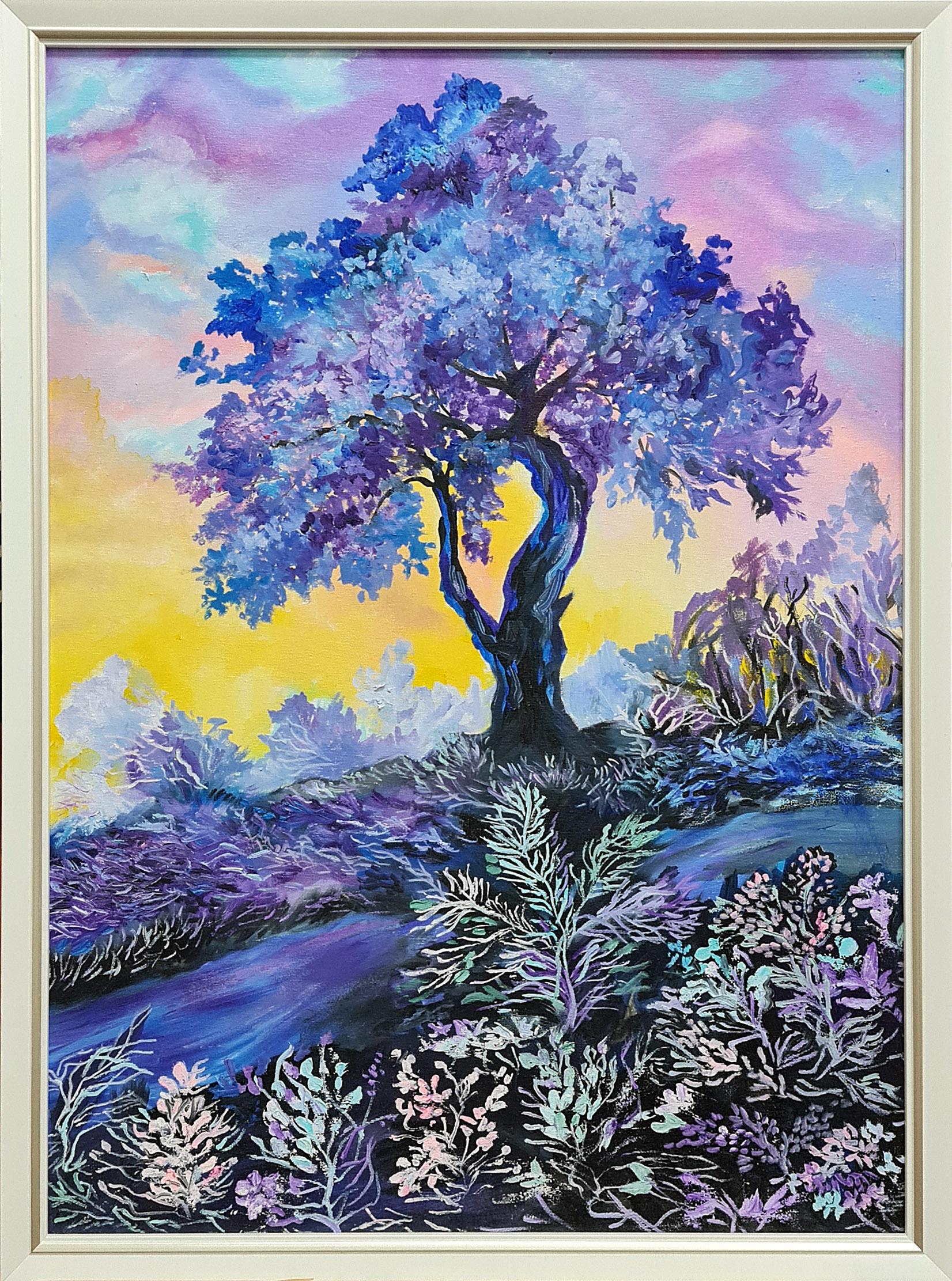 Lilya Volskaya Landscape Painting - "Evening in purple." Original Oil Painting by Liliya Volskaya