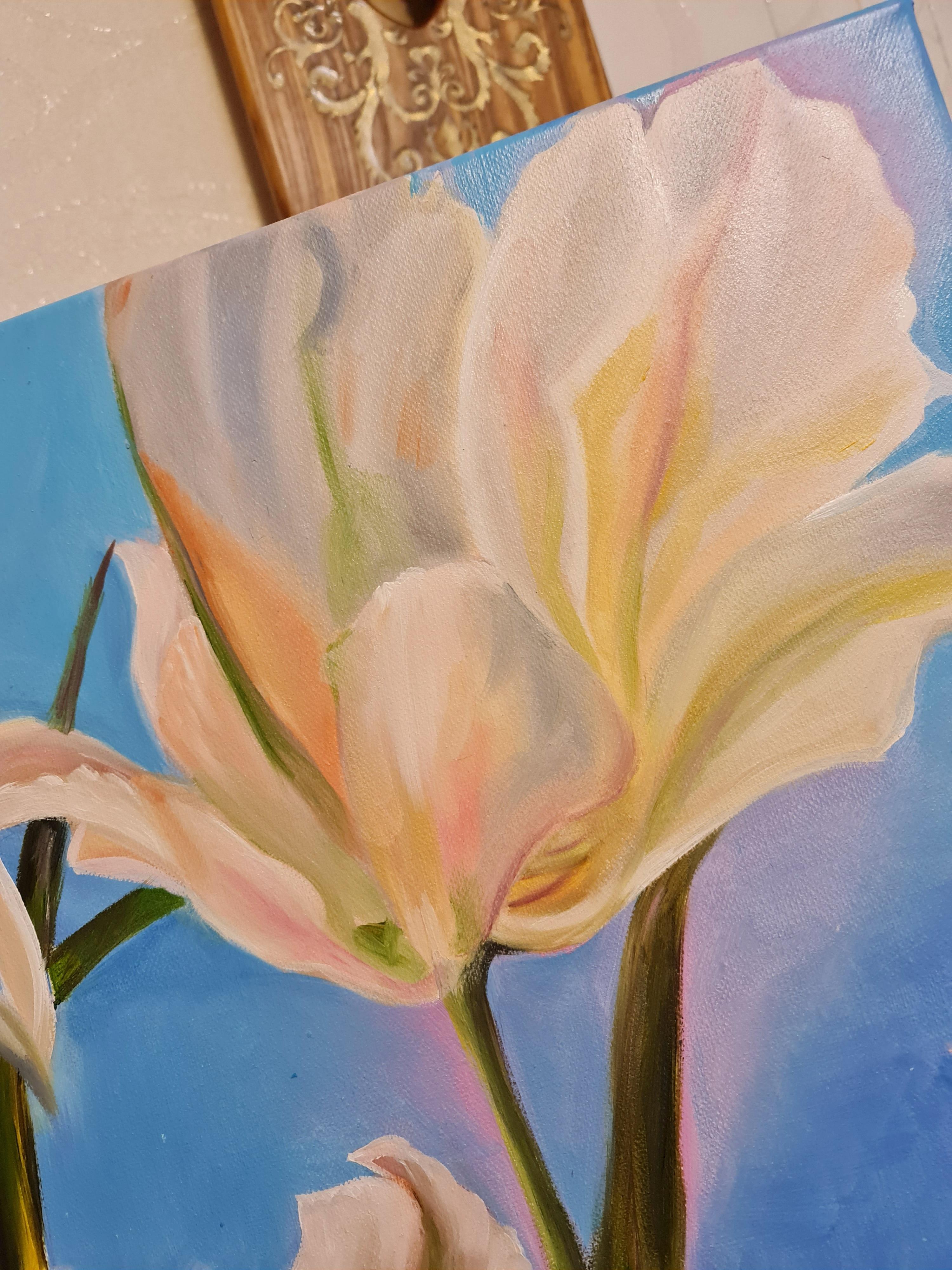 Evening light and wind in lilies