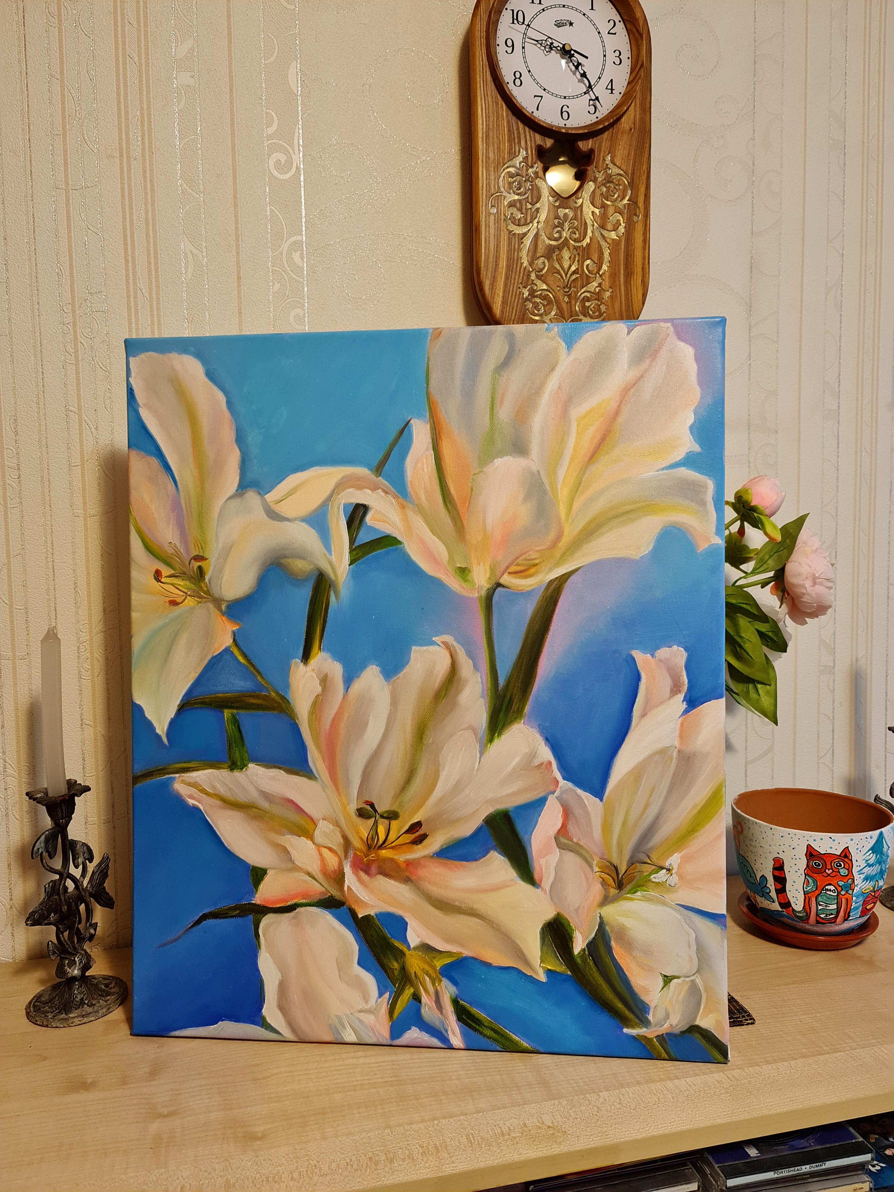 Evening light and wind in lilies