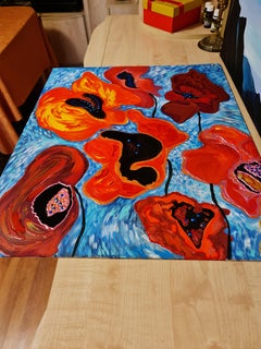 "Flame poppies" original painting by Lilya Voskaya