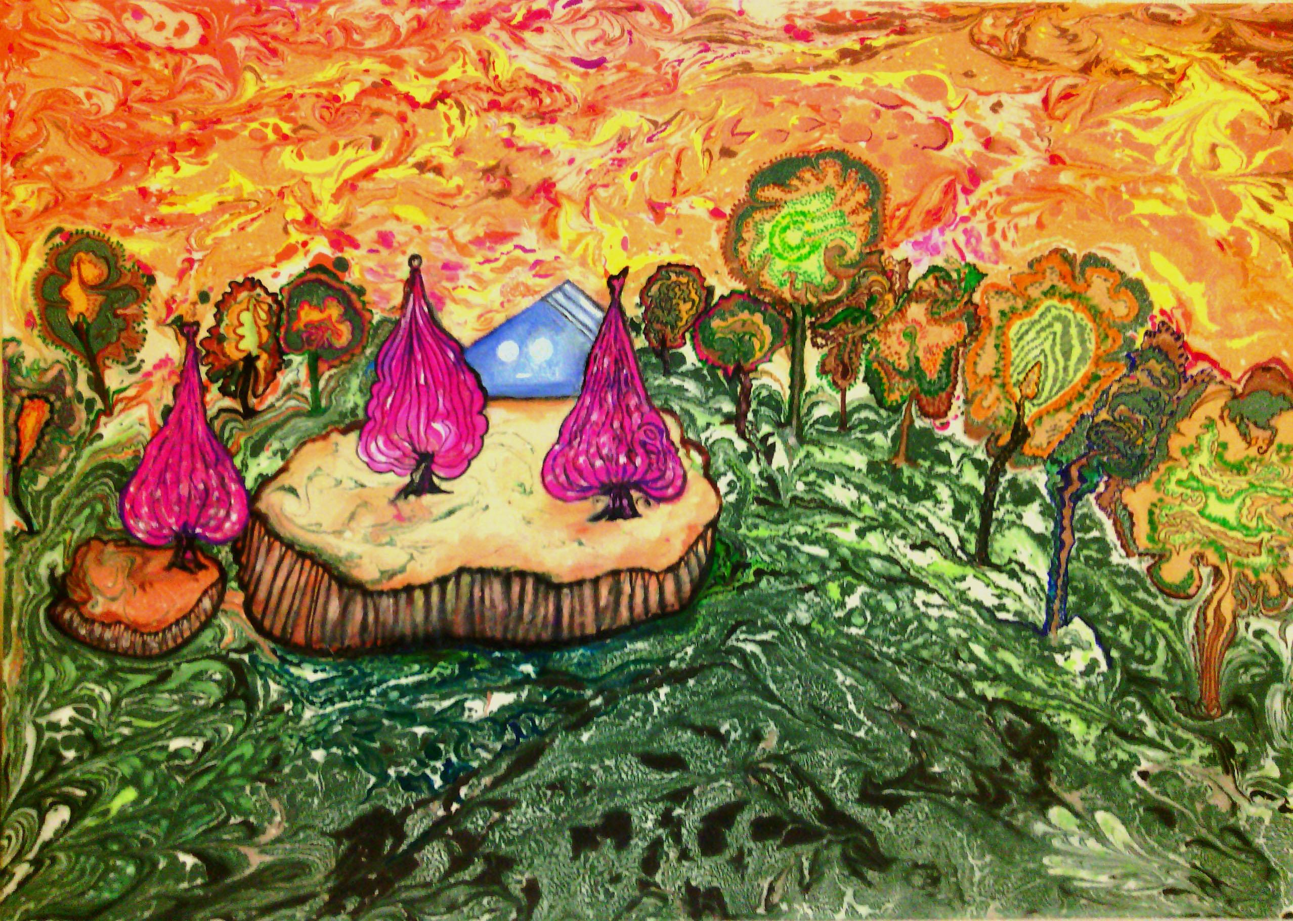 Paisaje abstracto "Islas voladoras" de Volskaya Lilya