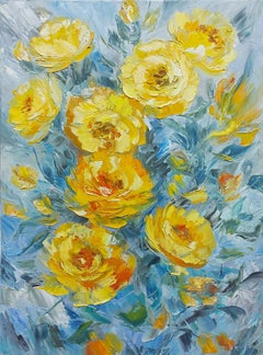 "Golden flowers" Original Oil Painting by Lilia Volskaya