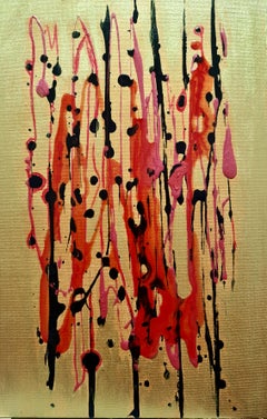 "Miel y alquitrán" pintura abstracta para interiores de Volskya Lily.