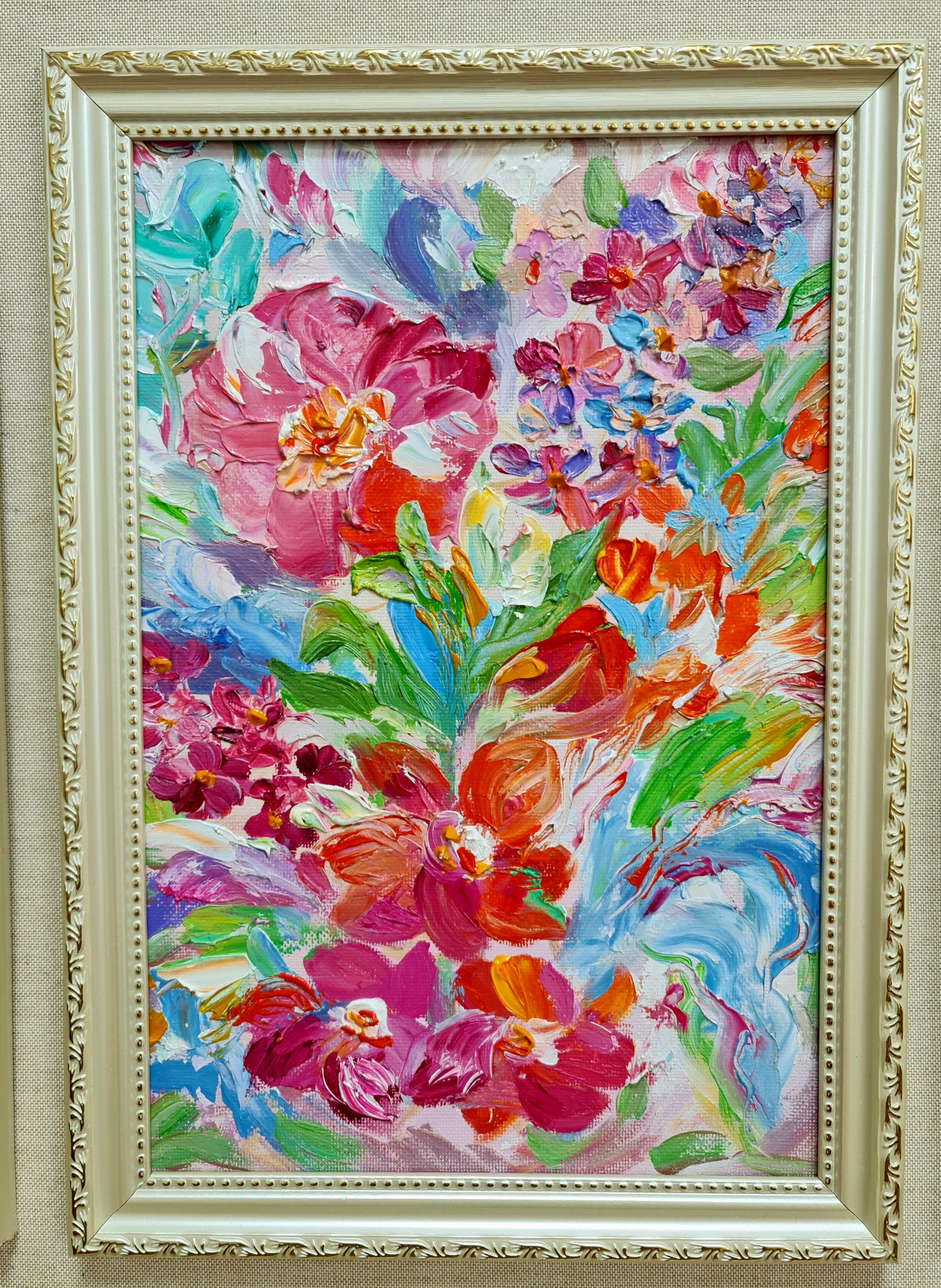 Lirios y nenúfares. Un estanque sombreado. Un tríptico al estilo de Monet. - Painting Impresionista de Lilya Volskaya
