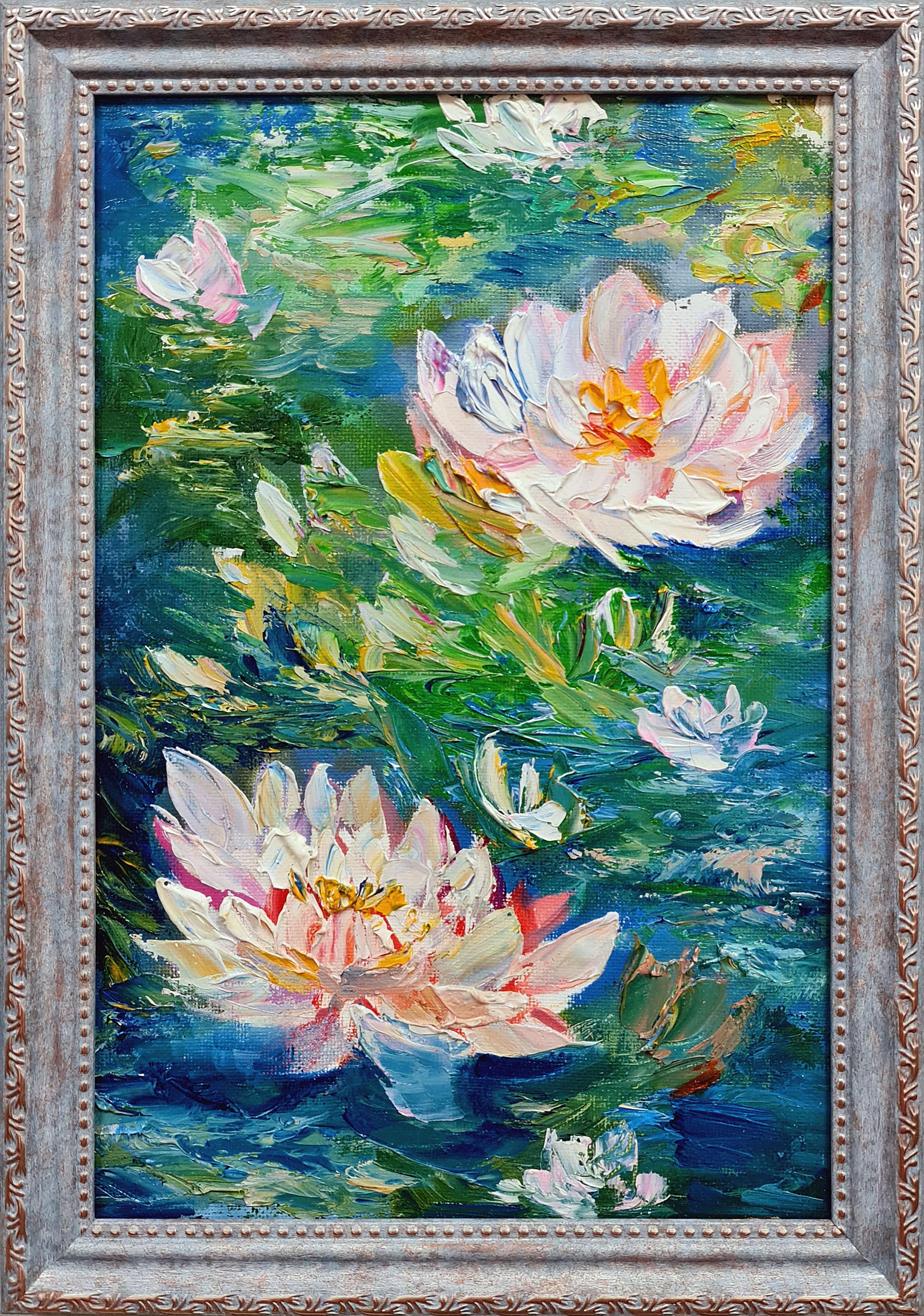 Gigli e ninfee. Un laghetto ombreggiato. Un trittico in stile Monet. 3
