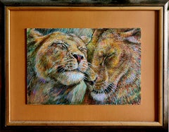 Love and tenderness Les Lions. Peinture originale Volskaya