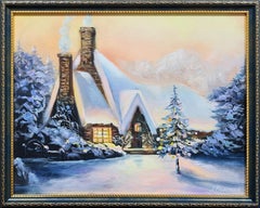 "Merry Christmas" Original Oil Painting by Liliya Volskaya