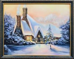 „Merry Christmas“ Original Ölgemälde von Liliya Volskaya