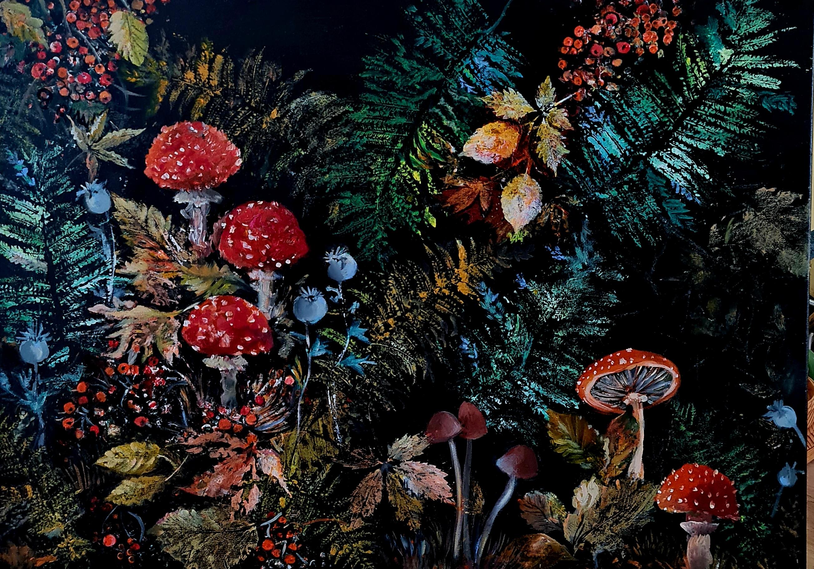 Still-Life Painting Lilya Volskaya - Champignons dans la forêt" est une peinture à l
huile de Volskaya Liliуa.