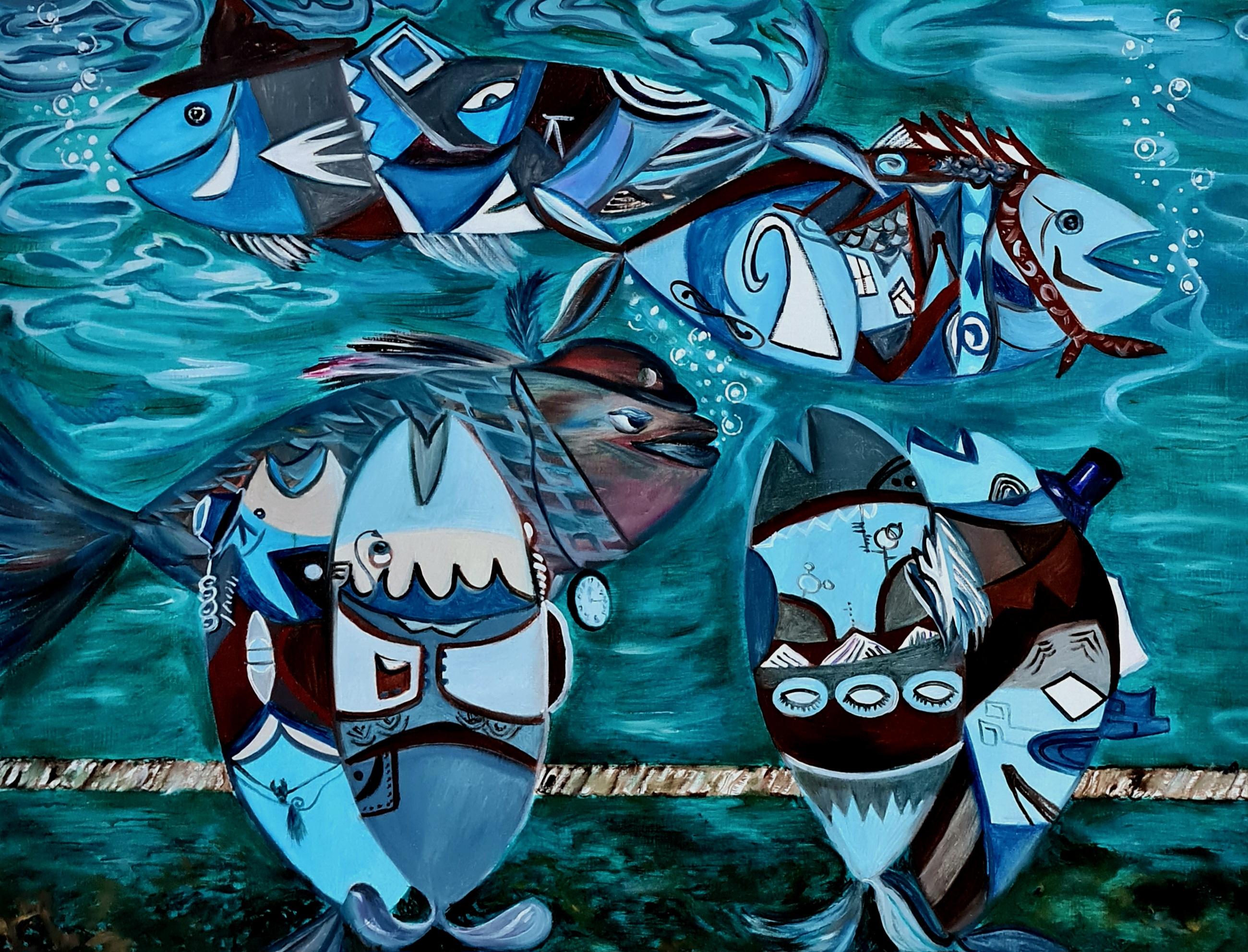 My funny fish" landscape, illustration of the Volskya  Lilya