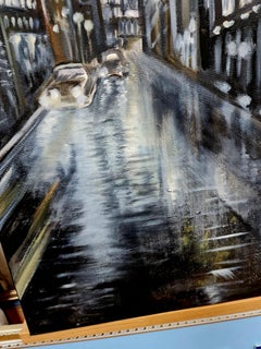 "Night city. The way home" modern urban landscape of the Volskya Lilya.