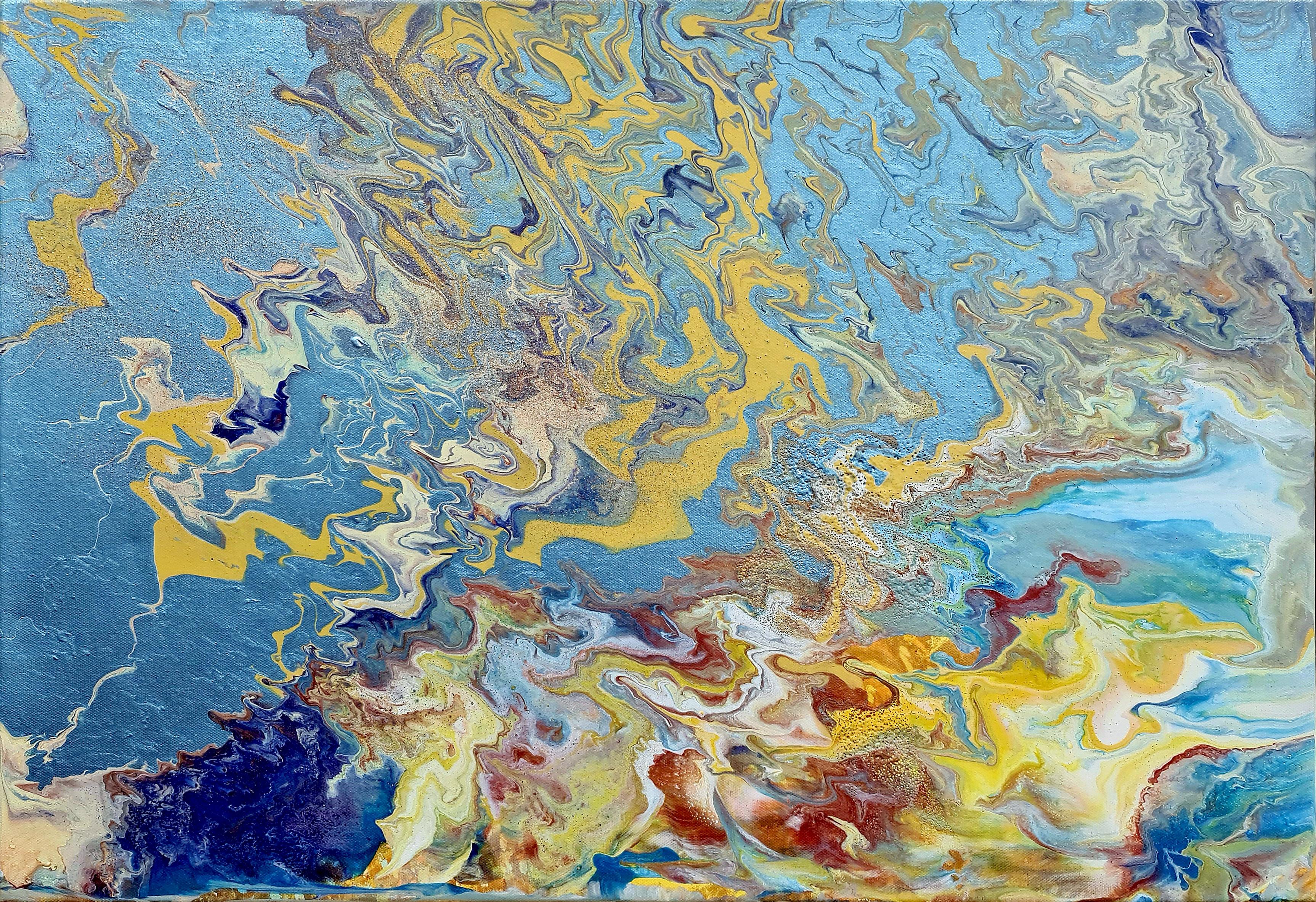 Abstract Painting de Lilya Volskaya - Paso del Noroeste"  abstracción azul Volskaya Lilya.