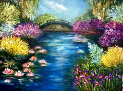 Paradise Pond. An oil landscape in the style of the Nayiv Volsky Lilya