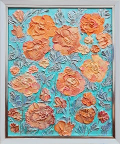 Lilya Volskaya - Pink peonies" relief interior modern painting of the Volsky Lilya Pink peonies" relief interior modern painting of the Volsky Lilya