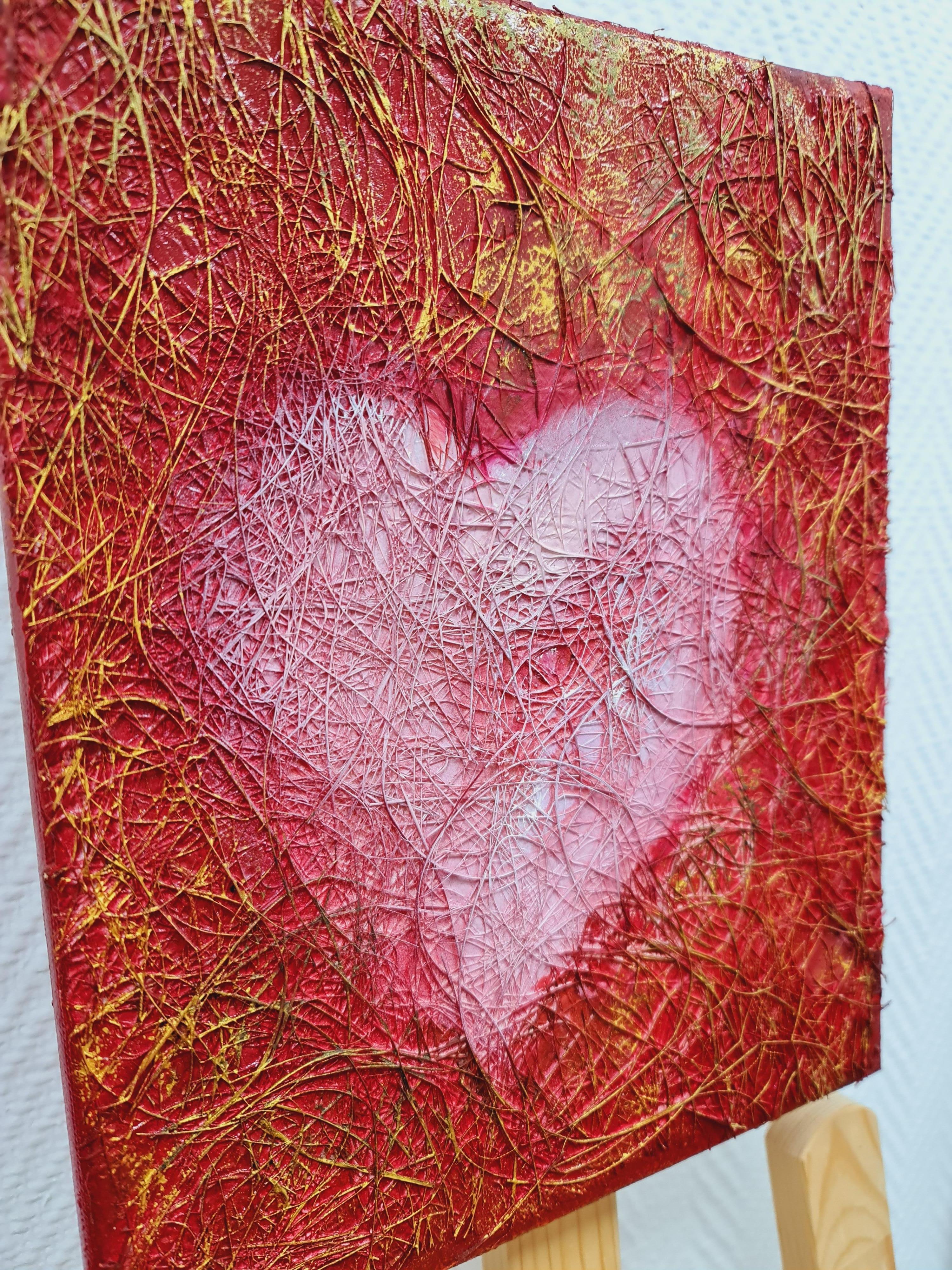 Abstracción roja. El corazón de Volskaya Liliya - Painting Expresionismo abstracto de Lilya Volskaya