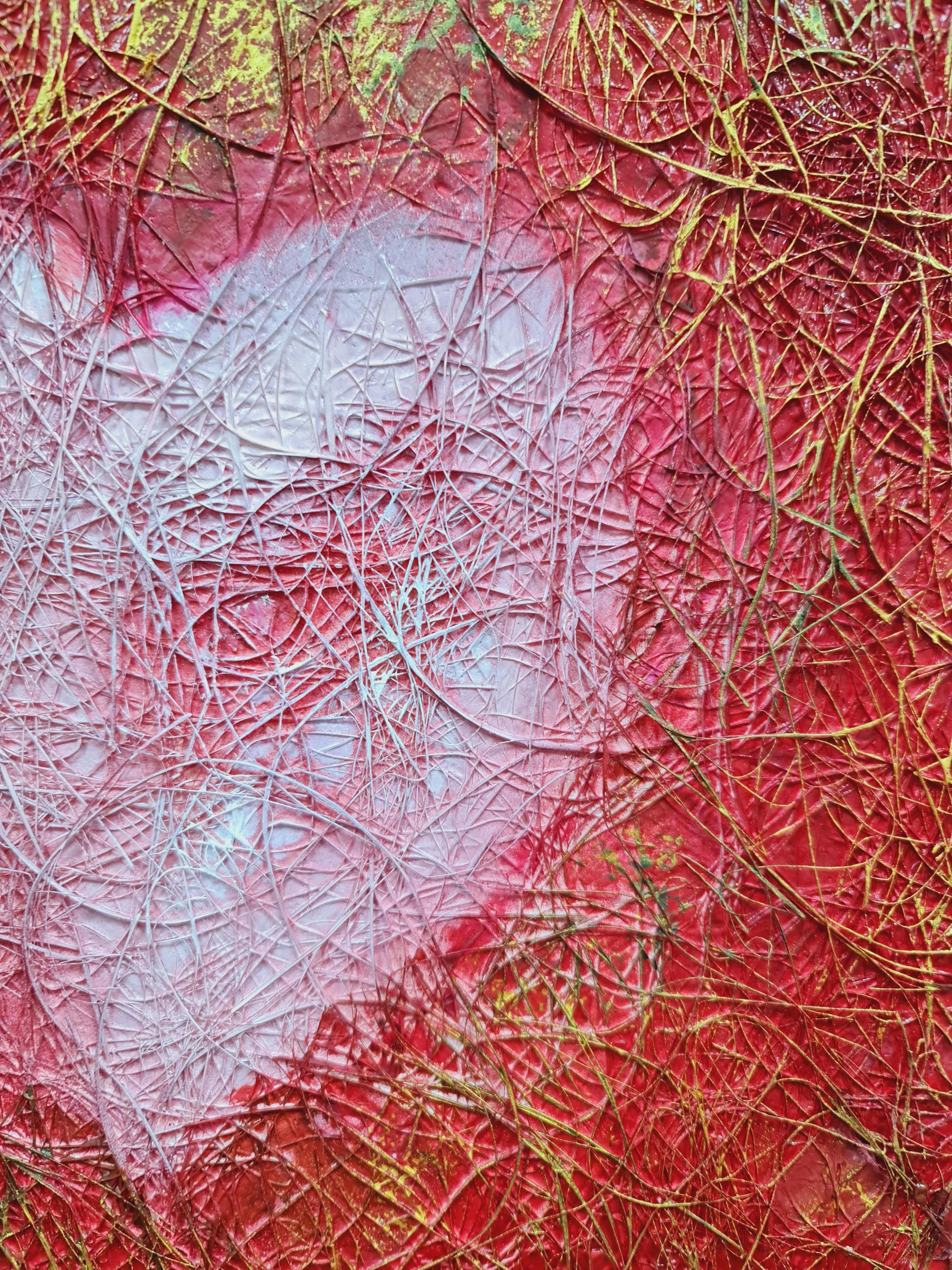 Abstracción roja. El corazón de Volskaya Liliya - Abstract Painting Rojo de Lilya Volskaya