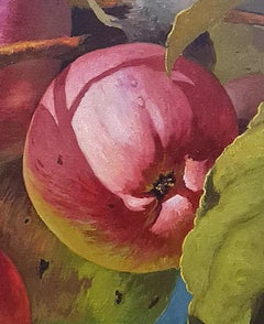 "Pommes rouges et vertes dans le jardin d'été" Peinture originale de Lilya Volskaya