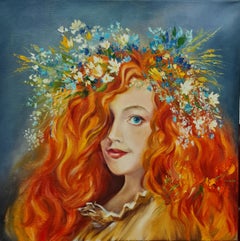 "Primavera dai capelli rossi", dipinto a olio di Liliуa Volskaya.