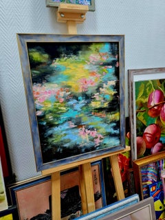 "Shady pond", paysage d'été à l'huile de Volskya Lilya.