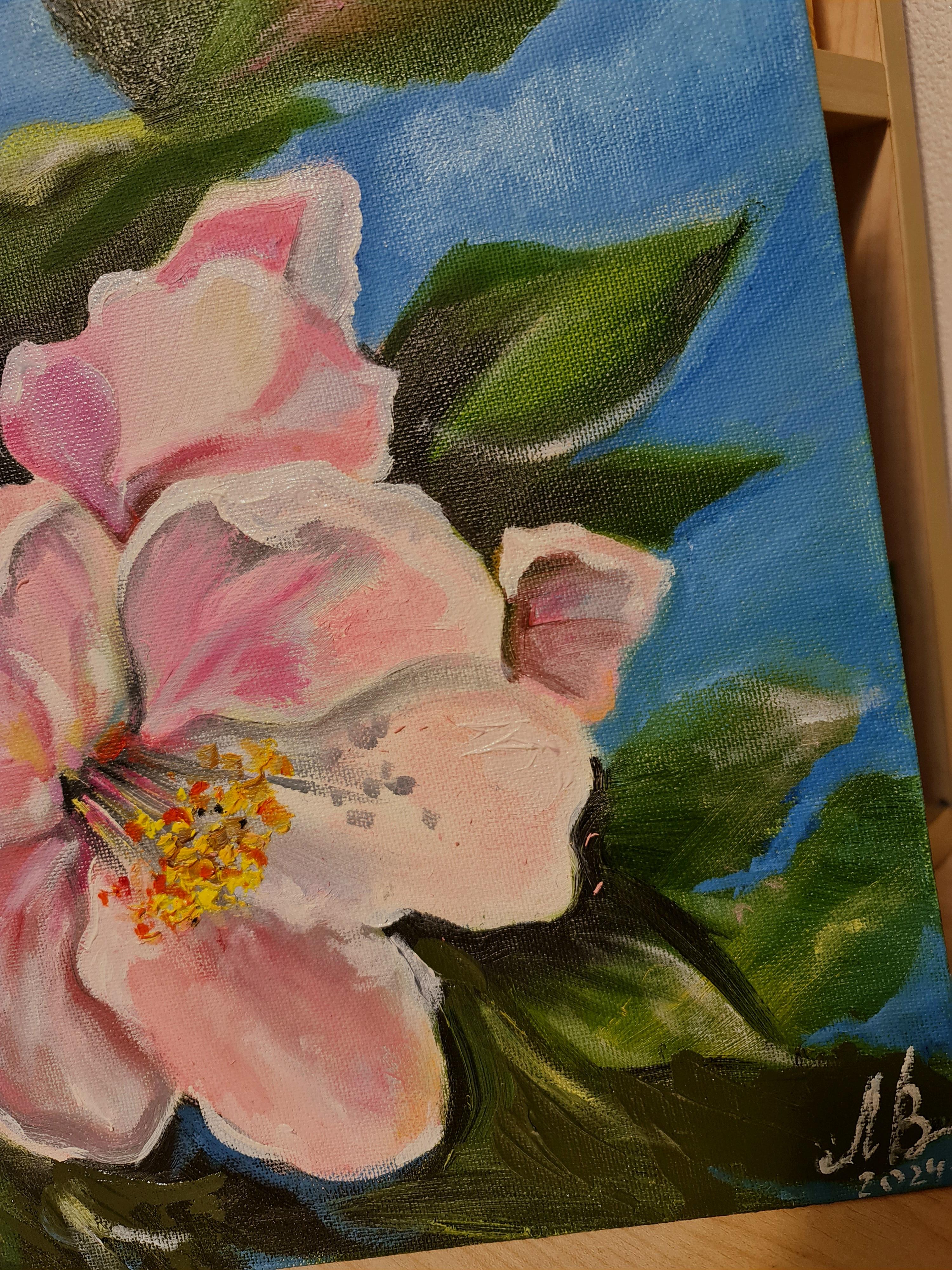 Natura morta con fiori di melo. Pittura ad olio di Lilia Volskaya - Painting Impressionismo di Lilya Volskaya