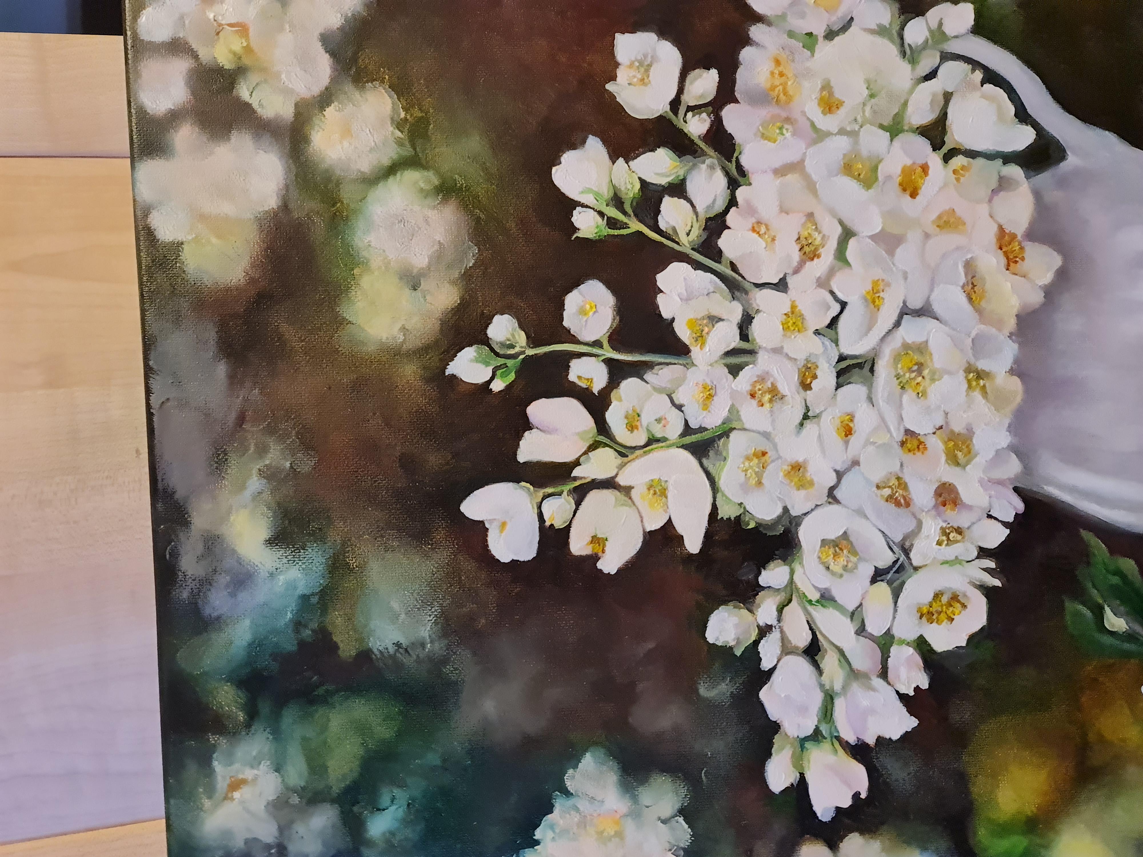 Bodegón con flores de jazmín. óleo de Liliya Volskay en venta 1