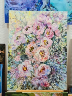 Tenderness" landscape with tree-like peonies of summer Volskya Lily.