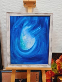 The color is blue. The portal. abstract painting by Lilia Volskaya