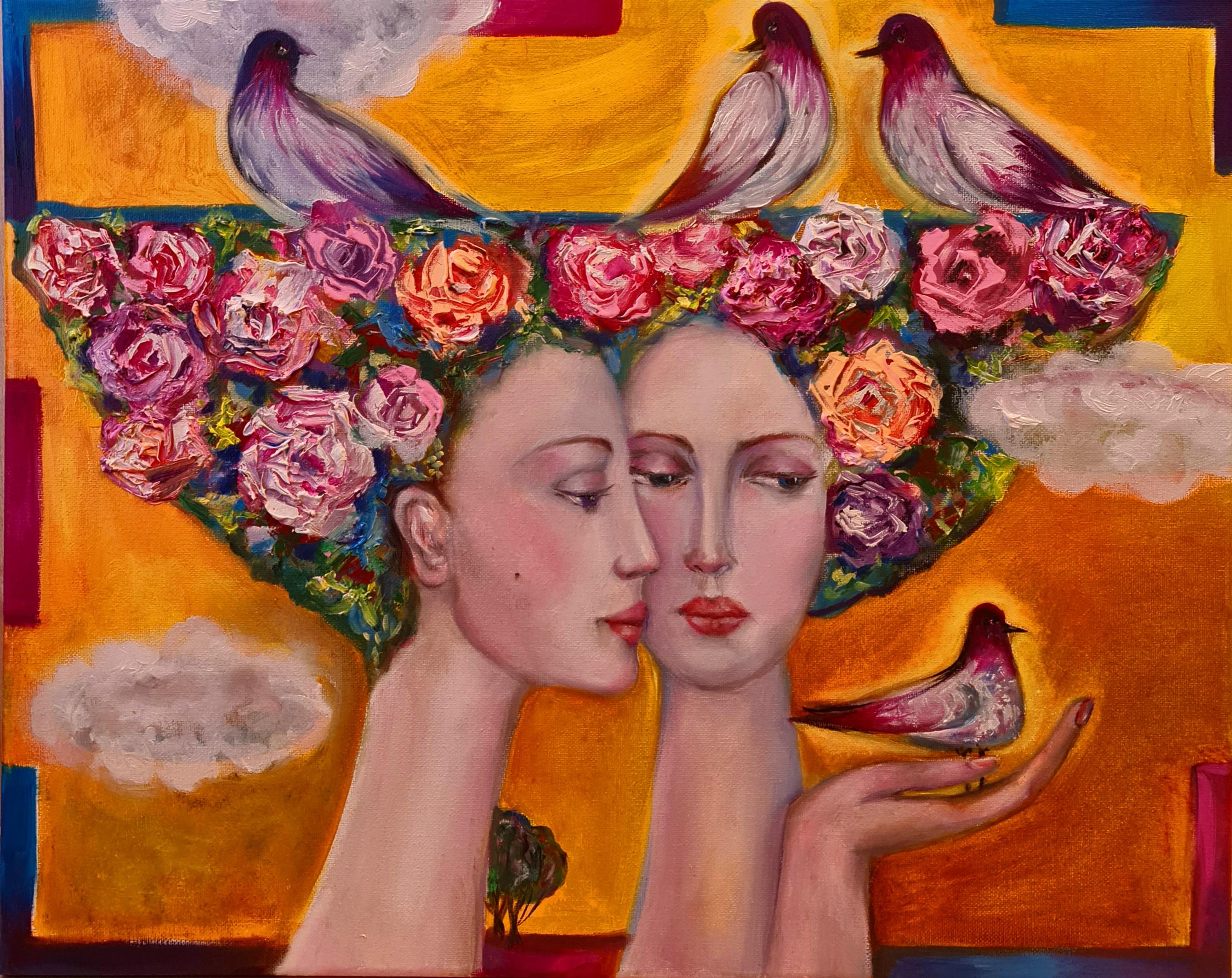 The feminine principle" figurative oil portrait of Volskya Lilya.