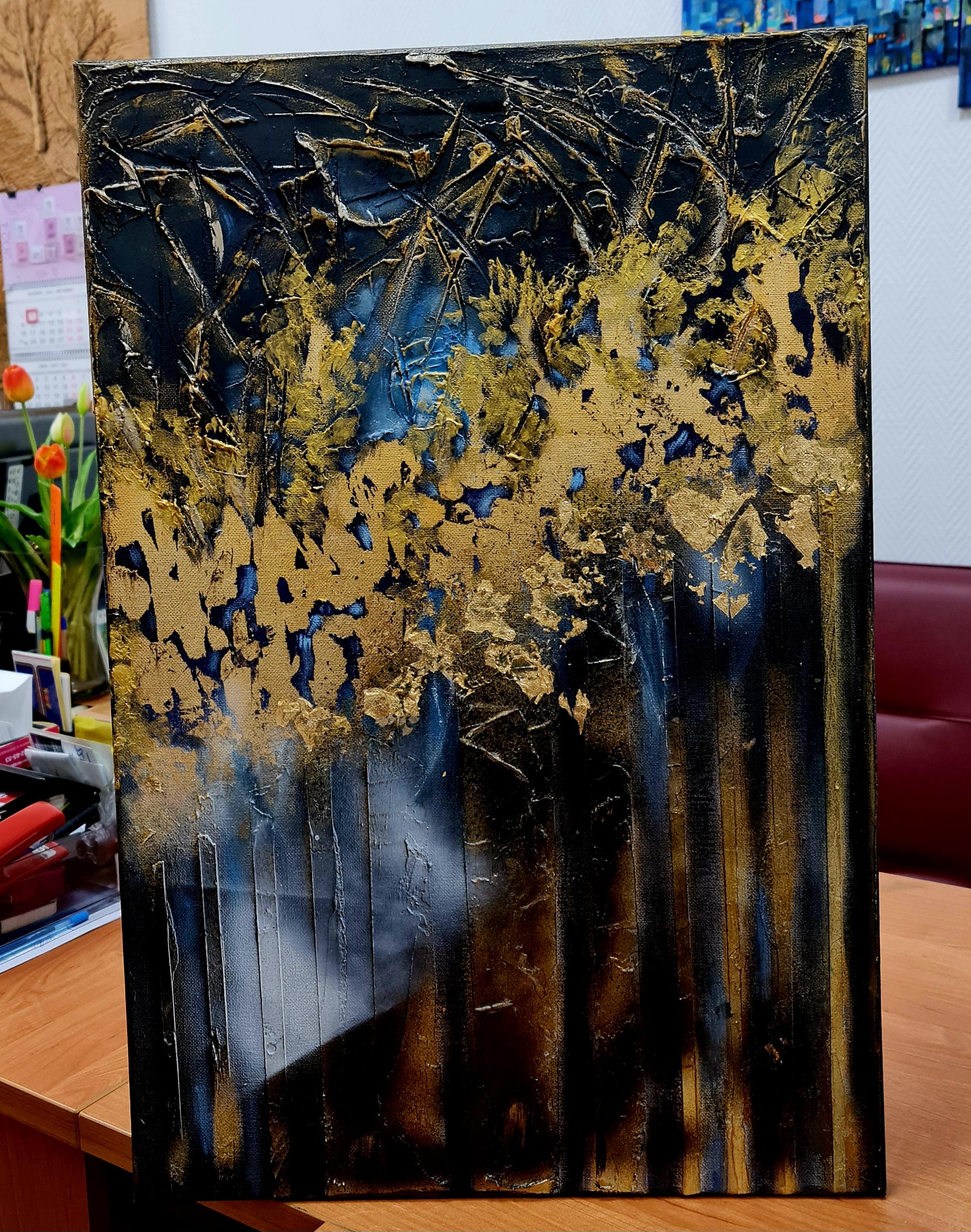 La foresta magica di Harry Potter.paesaggio interno dipinto con texture da Lilya V.I.I. - Painting di Lilya Volskaya