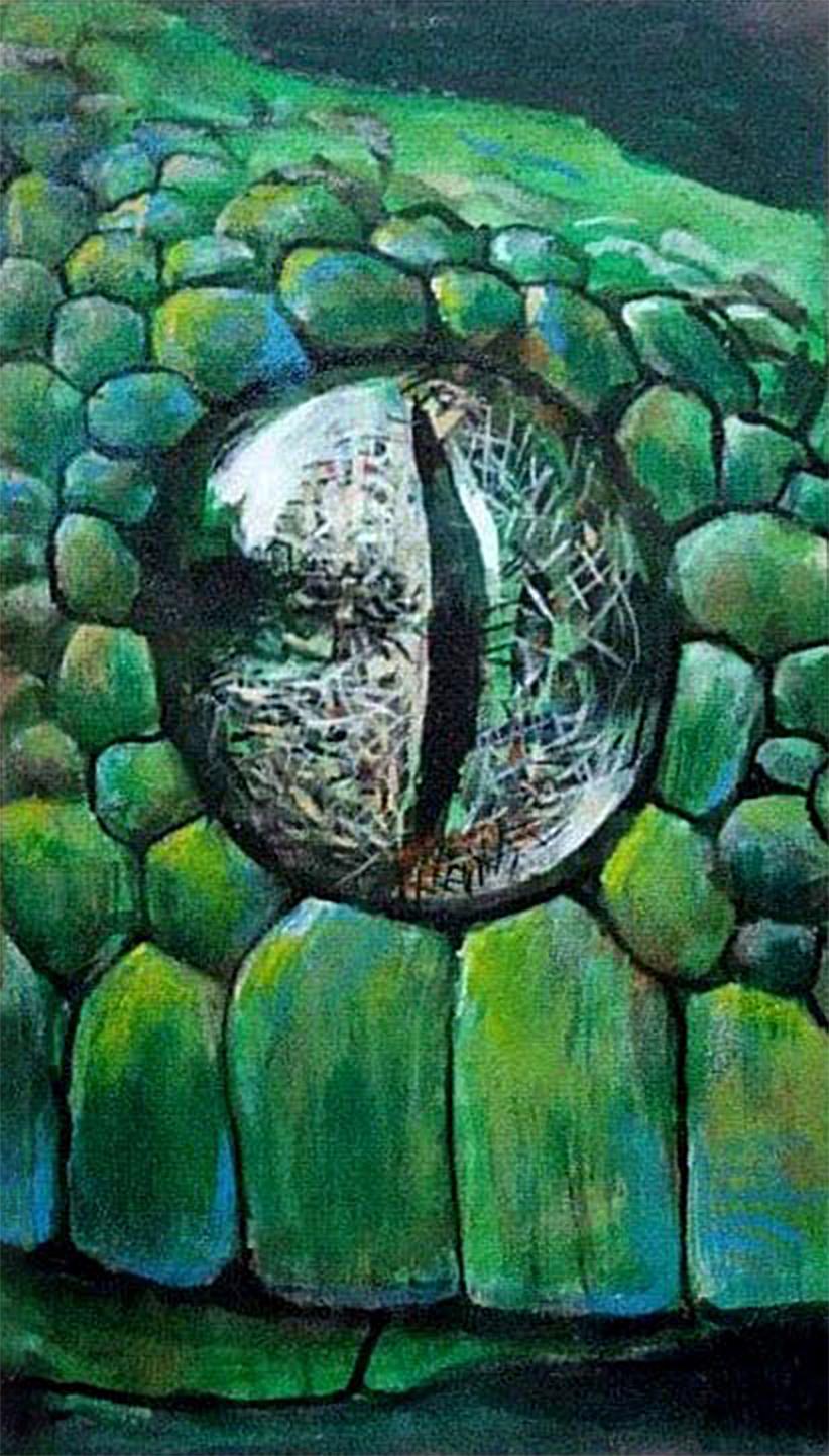 "Le regard du serpent. Peinture à l'huile originale de Liliya Volskaya
