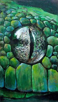 "The snake's gaze. Hypnosis" Original Oil Painting by Liliya Volskaya
