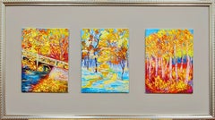Le triptyque est d'automne. Paysage à l'huile Volskaya Lilia