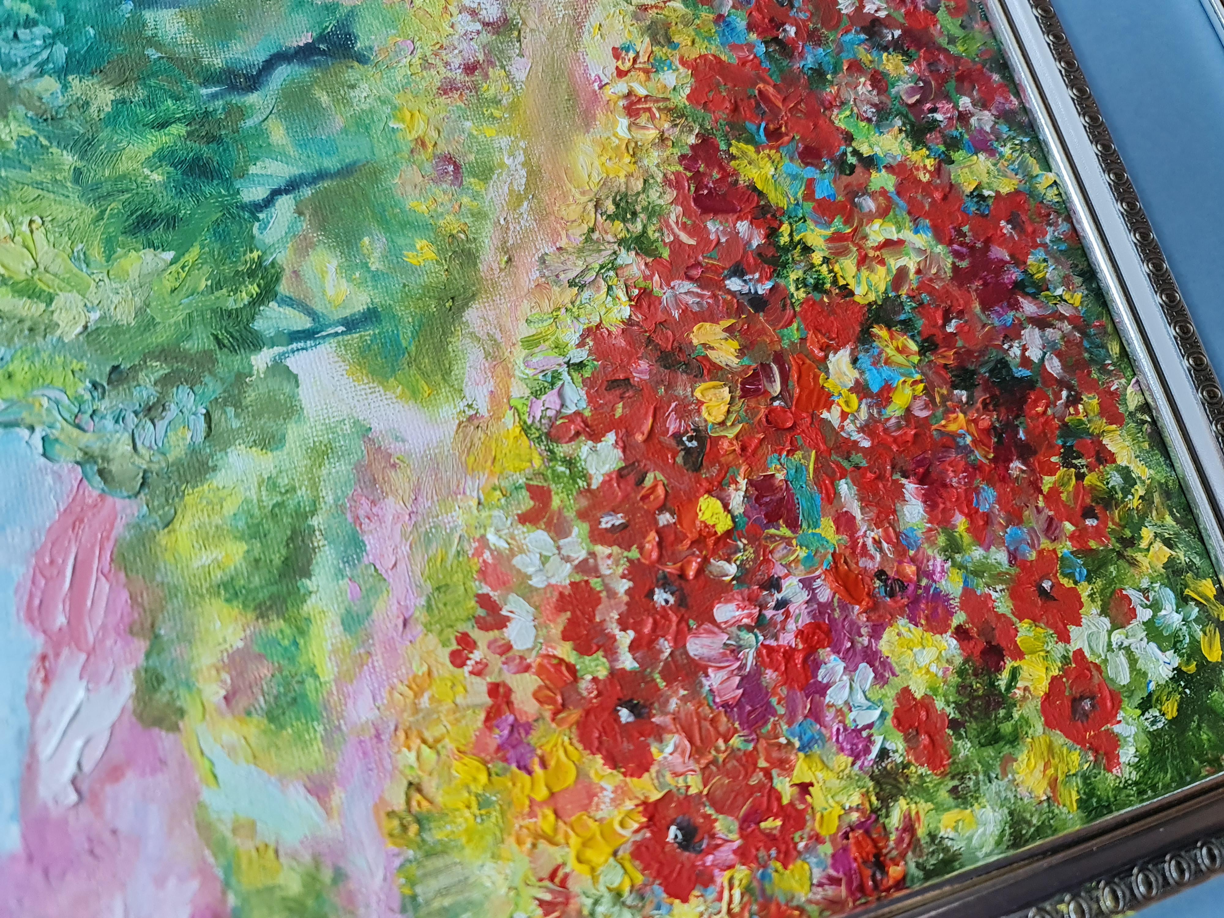 Triptychon Landschaft mit Mohnblumen. Lilija Wolskaja im Angebot 5