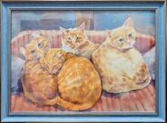"Саts. Ci siamo svegliati" dipinto originale con animali.