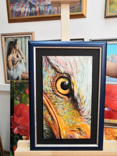 "Águila blanca Un ojo agudo". Pintura al óleo original de Lilya Volskaya