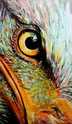 "White eagle. A keen eye." Original Oil Painting by Lilya Volskaya