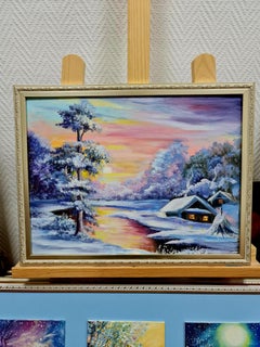 A. Winter in the village" paesaggio realistico della VolskyaLily.
