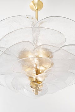 Lustre Lilypad en verre bullé de Laura Gonzalez